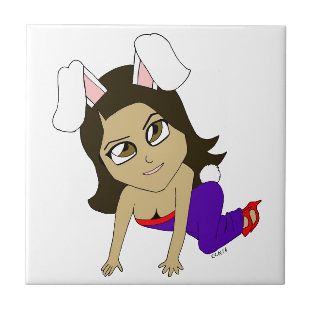 Chibi Bunnygirl Fliese (Vorderseite)