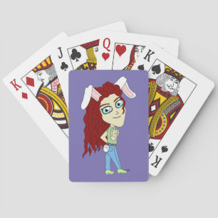 Chibi Bunnygirl gibt einen Daumen hoch Spielkarten