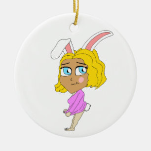 Chibi Bunnygirl Keramik Ornament