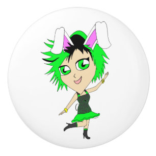 Chibi Bunnygirl Keramikknauf
