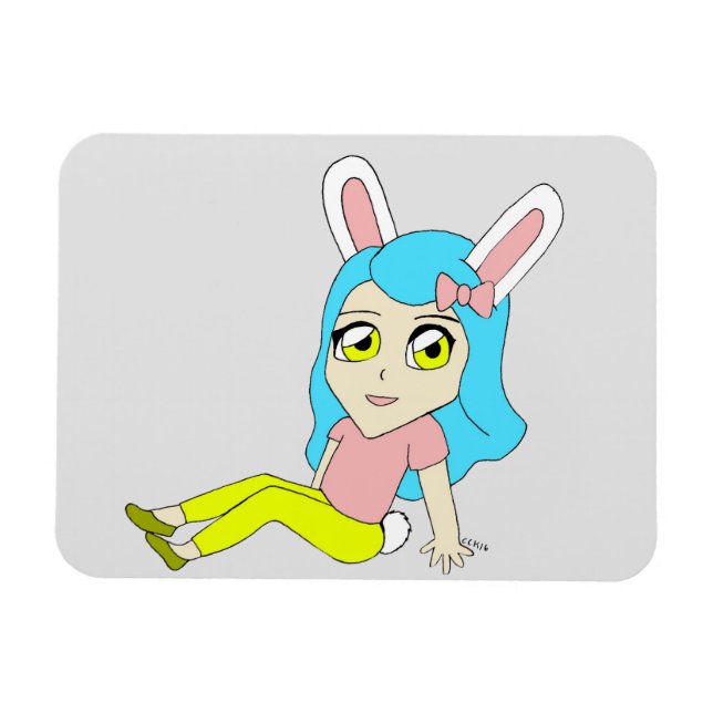 Chibi Bunnygirl Magnet (Horizontal)