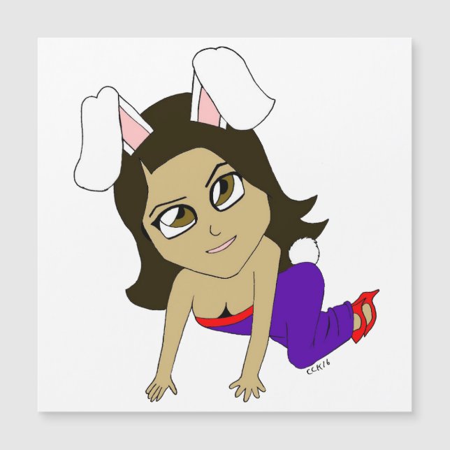 Chibi-Bunnygirl-Magnet Magnetkarte (Vorderseite)