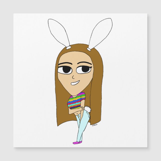 Chibi Bunnygirl Magnetkarte (Vorderseite)