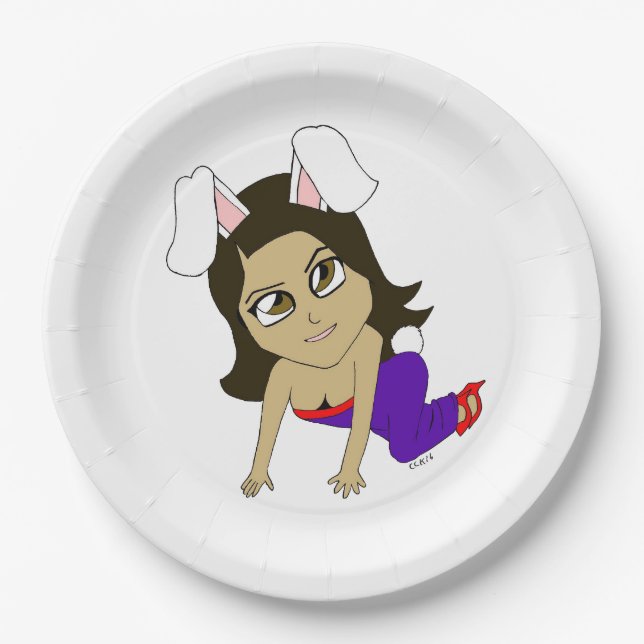 Chibi Bunnygirl Pappteller (Vorderseite)