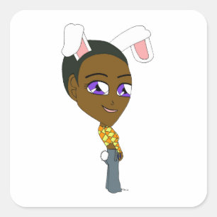 Chibi Bunnygirl Quadratischer Aufkleber