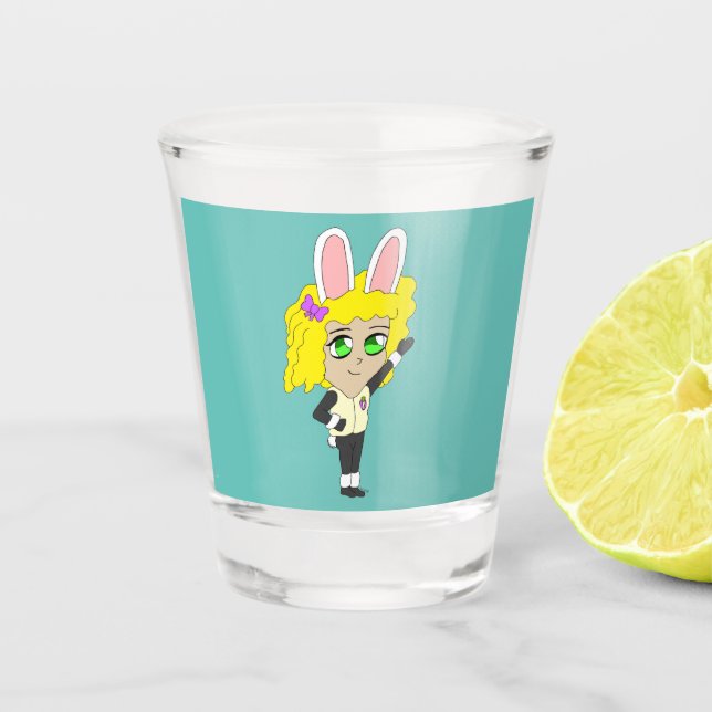 Chibi Bunnygirl Schnapsglas (Vorderseite)