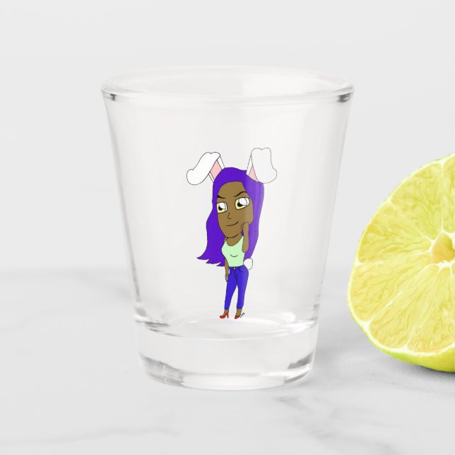 Chibi-Bunnygirl Schnapsglas (Vorderseite)