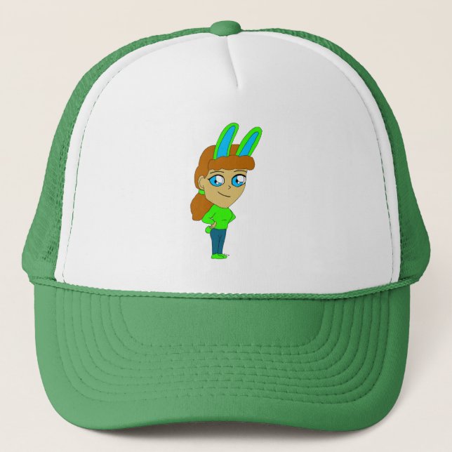 Chibi-Bunnymädchen Truckerkappe (Vorderseite)