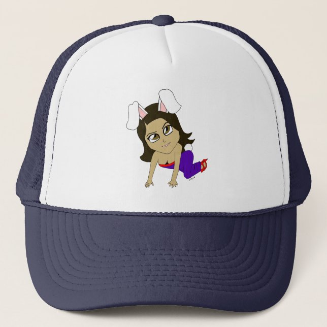 Chibi-Bunnymädchen Truckerkappe (Vorderseite)