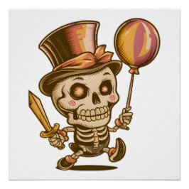 Chibi Carnival Skeleton Poster