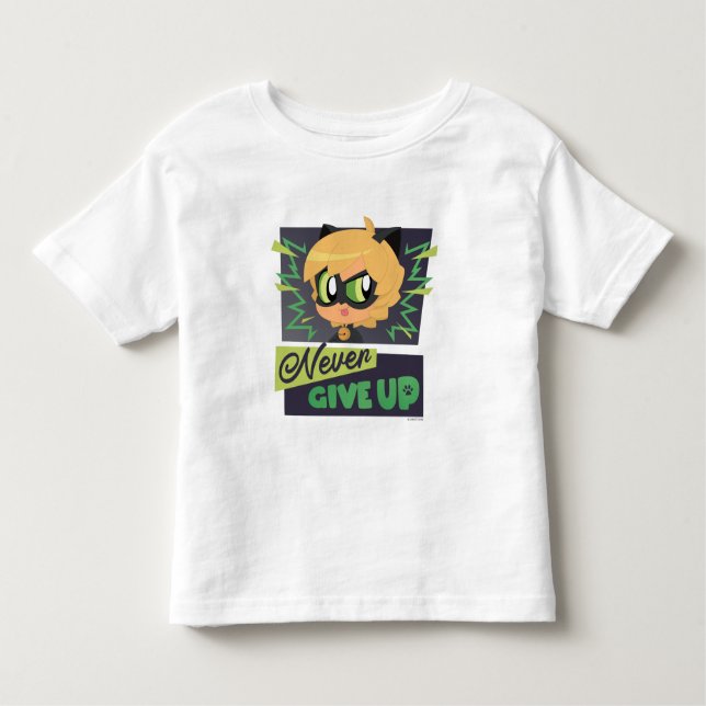 Chibi Cat Noir geben nie auf Kleinkind T-shirt (Vorderseite)
