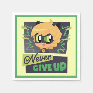 Chibi Cat Noir geben nie auf Serviette