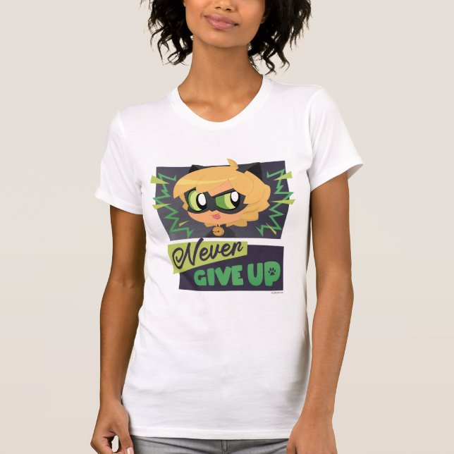 Chibi Cat Noir geben nie auf T-Shirt (Vorderseite)