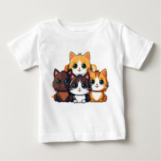 Chibi Cat Squad Sticker – Adorable Furry Friends C Baby T-shirt