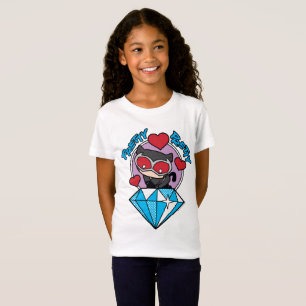 Chibi Catfrau sitzt oben auf großen Diamanten T-Shirt