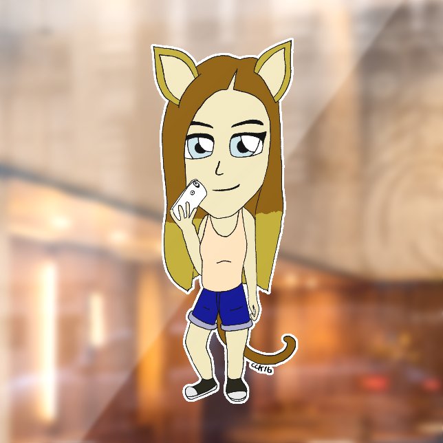 Chibi Catgirl Fensteraufkleber (Blatt 2)