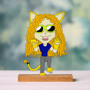 Chibi Catgirl mit Pfoten Acrylschild