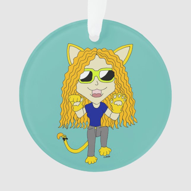 Chibi Catgirl mit Pfoten Ornament (Vorderseite)