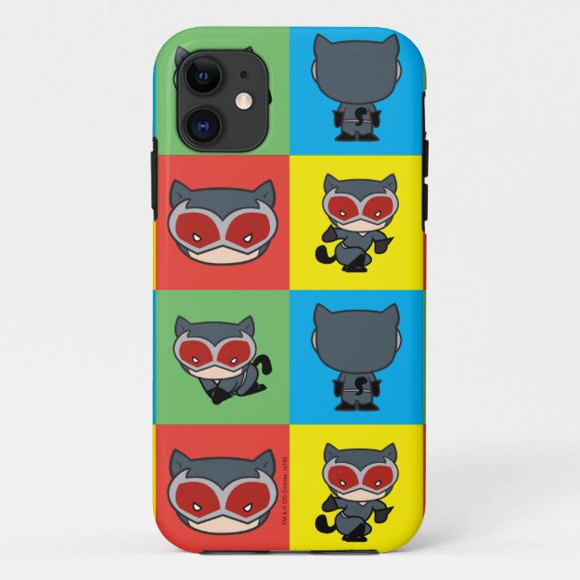 Chibi Catwoman Character Posen Case-Mate iPhone Hülle (Rückseite)