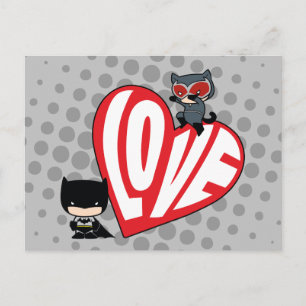 Chibi Catwoman Pounce zu Batman Postkarte