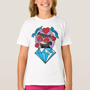 Chibi Catwoman sitzt oben auf großen Diamanten T-Shirt