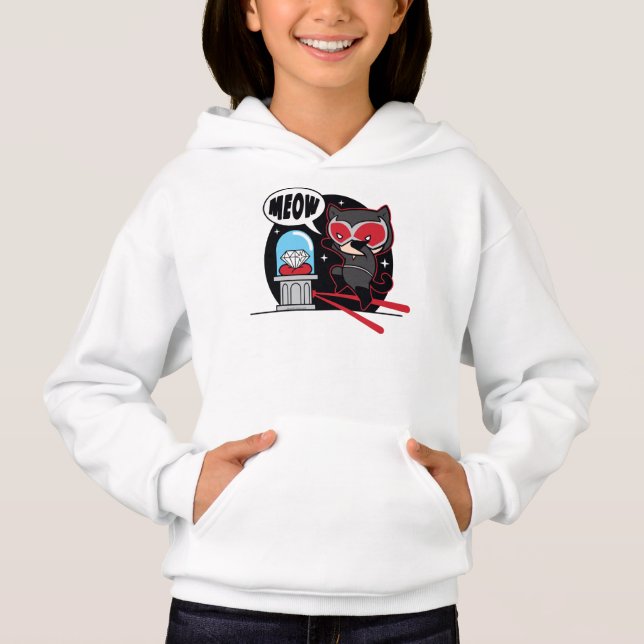 Chibi Catwoman stahl einen Diamond Hoodie (Vorderseite)