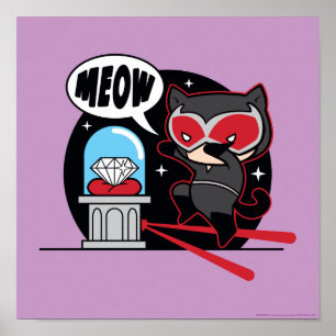 Chibi Catwoman stahl einen Diamond Poster