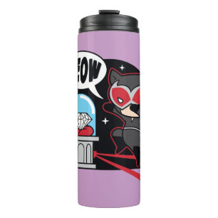 Chibi Catwoman stahl einen Diamond Thermosbecher
