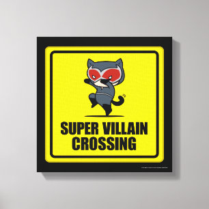 Chibi Catwoman Super Villain Crossing Sign Leinwanddruck