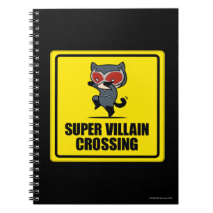 Chibi Catwoman Super Villain Crossing Sign Notizblock