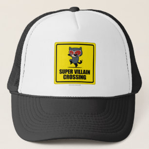 Chibi Catwoman Super Villain Crossing Sign Truckerkappe
