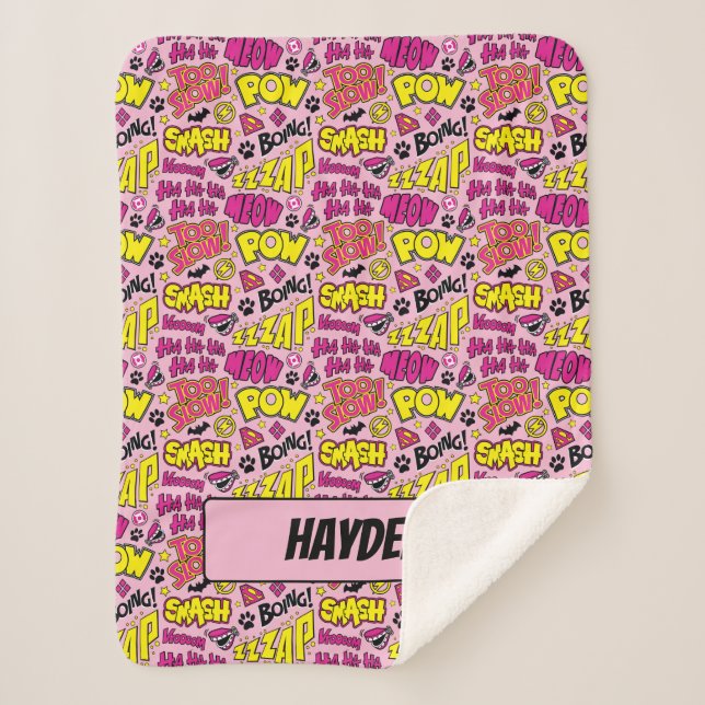 Chibi-Comic-Phrasen und Logos-Muster Sherpadecke (Vorderseite)