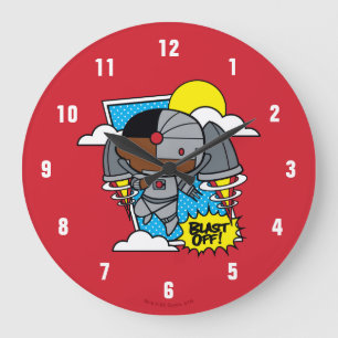 Chibi Cyborg blast ab! Große Wanduhr