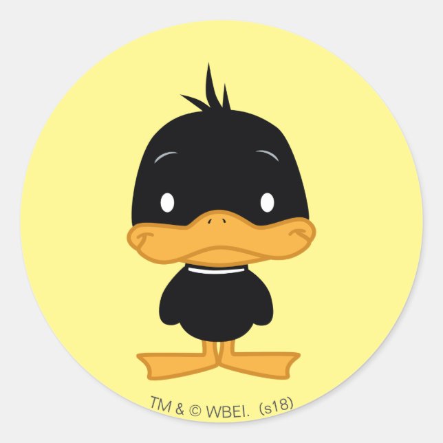 Chibi DAFFY DUCK™ Runder Aufkleber (Vorderseite)