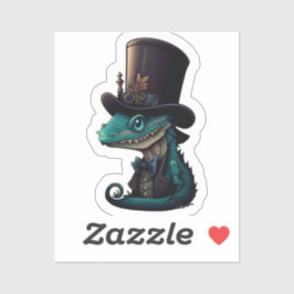 Chibi Dragon in einem Top Hat Aufkleber