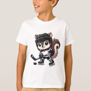 Chibi-Eichhörnchen spielt lustiges Eishockey T-Shirt