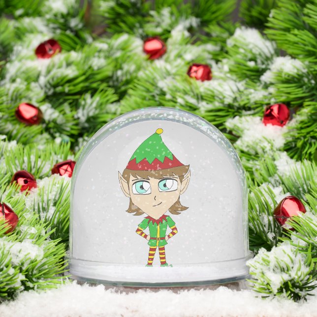 Chibi-elf-Keramik Schneekugeln (Weihnachten)