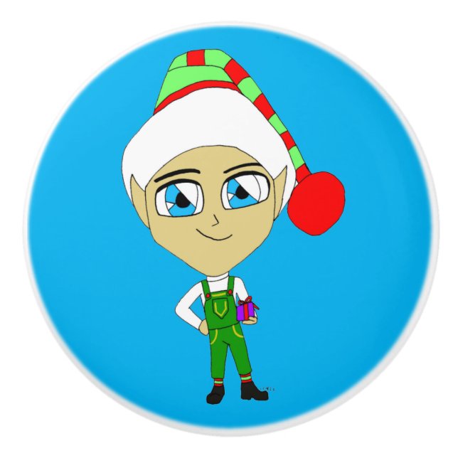 Chibi elf keramikknauf (Vorderseite)