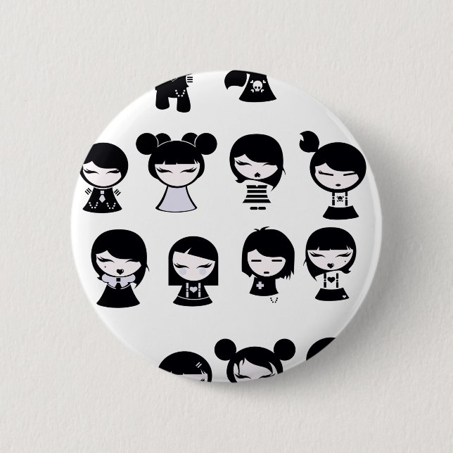 Chibi Emo Goth Button (Vorderseite)