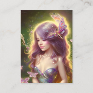 Chibi Fairy Girl mit Atemberaubendem Langhaar Visitenkarte