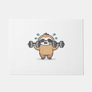 Chibi Faultier Fitnessstudio Misserfolg � Cute Kaw Fußmatte