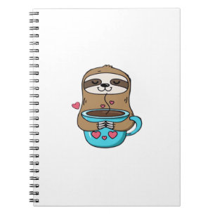 Chibi Faultier Kaffee Liebhaber � Süßes Kawaii Fau Notizblock