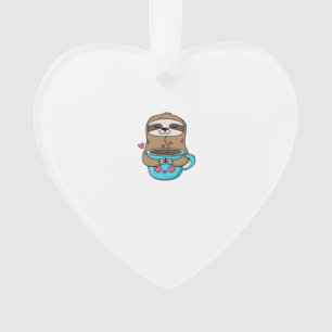 Chibi Faultier Kaffeeliebhaber � Cute Kawaii Fault Ornament