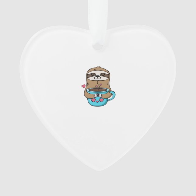 Chibi Faultier Kaffeeliebhaber � Cute Kawaii Fault Ornament (Vorderseite)