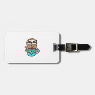 Chibi Faultier Kaffeeliebhaber � Süßes Kawaii Faul Gepäckanhänger