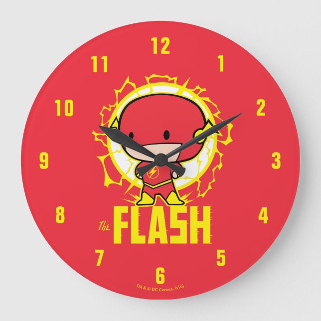 Chibi Flash mit Strom Große Wanduhr (Vorderseite)