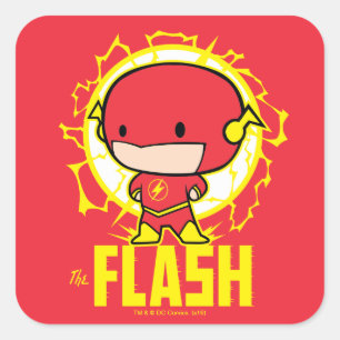 Chibi Flash mit Strom Quadratischer Aufkleber