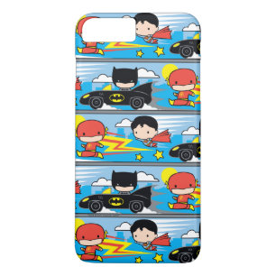 Chibi Flash, Superman und Batman Racing Pattern Case-Mate iPhone Hülle