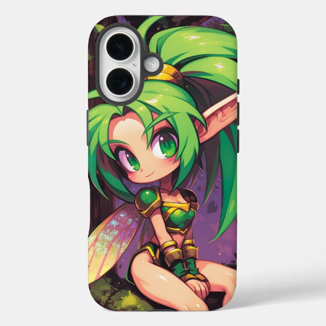 Chibi Forest Pixie in der Abenddämmerung - Smarald Case-Mate iPhone Hülle (Rückseite)