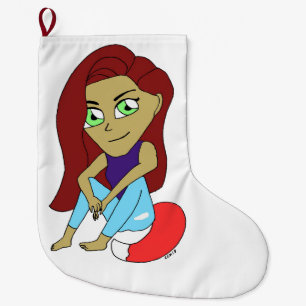 Chibi Foxy Girl Großer Weihnachtsstrumpf